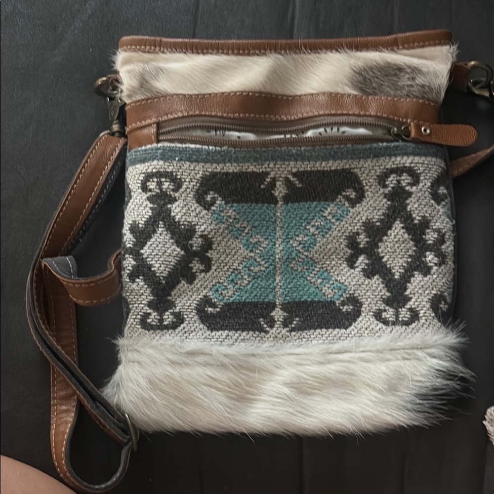 Myra bag crossbody with animal fur western print